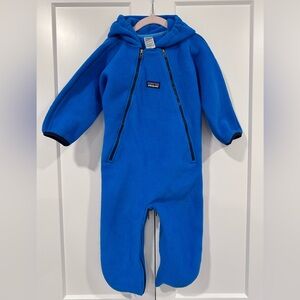 Patagonia baby Blue One Piece Fleece Snowsuit 12m bunting boy winter